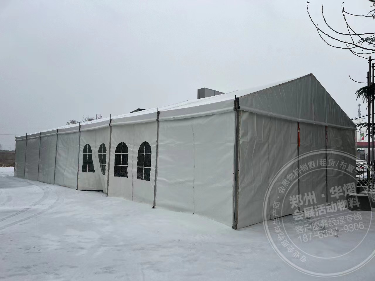 <b>平顶山4S店改造8米跨度白色篷房现场效果</b>